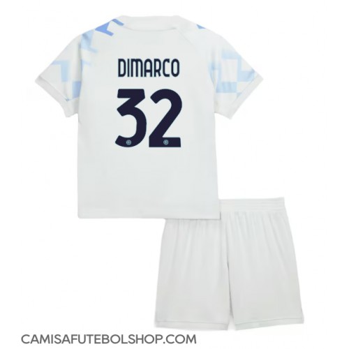 Camisa de time de futebol Inter Milan Federico Dimarco #32 Replicas 2º Equipamento Infantil 2025-26 Manga Curta (+ Calças curtas)